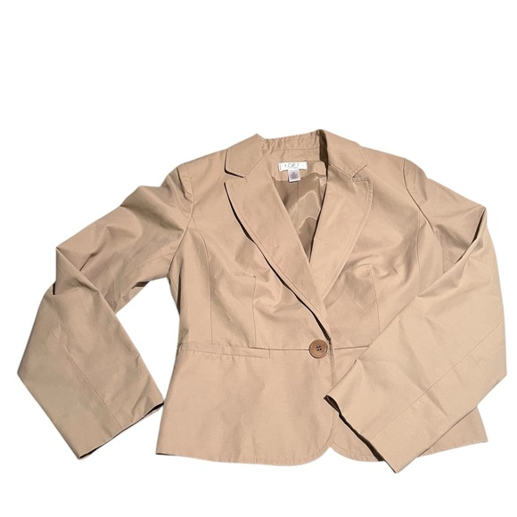 ANN TAYLOR LOFT WOMEN'S SIZE 2P - Tan /Beige One Button‎ Blazer - Picture 1 of 6